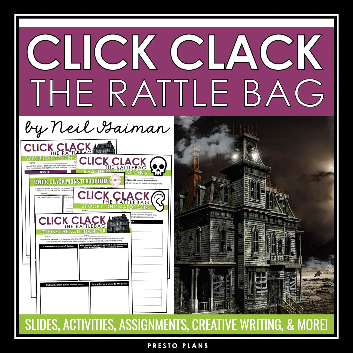 Click Clack the Rattlebag by Neil Gaiman - Short Story Unit Lesson 