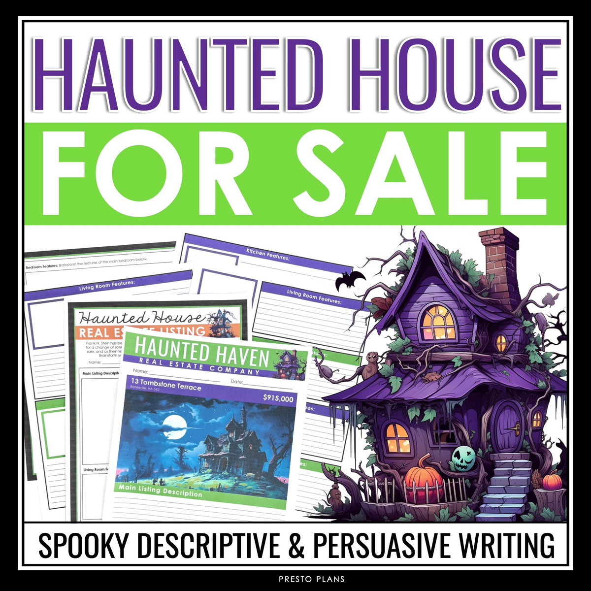Halloween Descriptive Writing Activity Sell a Haunted House Real Estat