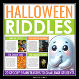 Halloween Riddles and Brain Teasers Activity - Problem-Solving Halloween Games