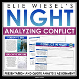 Night by Elie Wiesel Activity Analyzing Conflict Types Presentation & Assignment