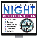 Night by Elie Wiesel Unit Plan - Novel Study Memoir Reading Unit - Digital
