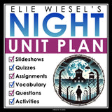 Night by Elie Wiesel Unit Plan - Novel Study Memoir Reading Unit