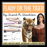 The Lady or the Tiger by Frank Stockton Short Story Unit Lesson and Activities