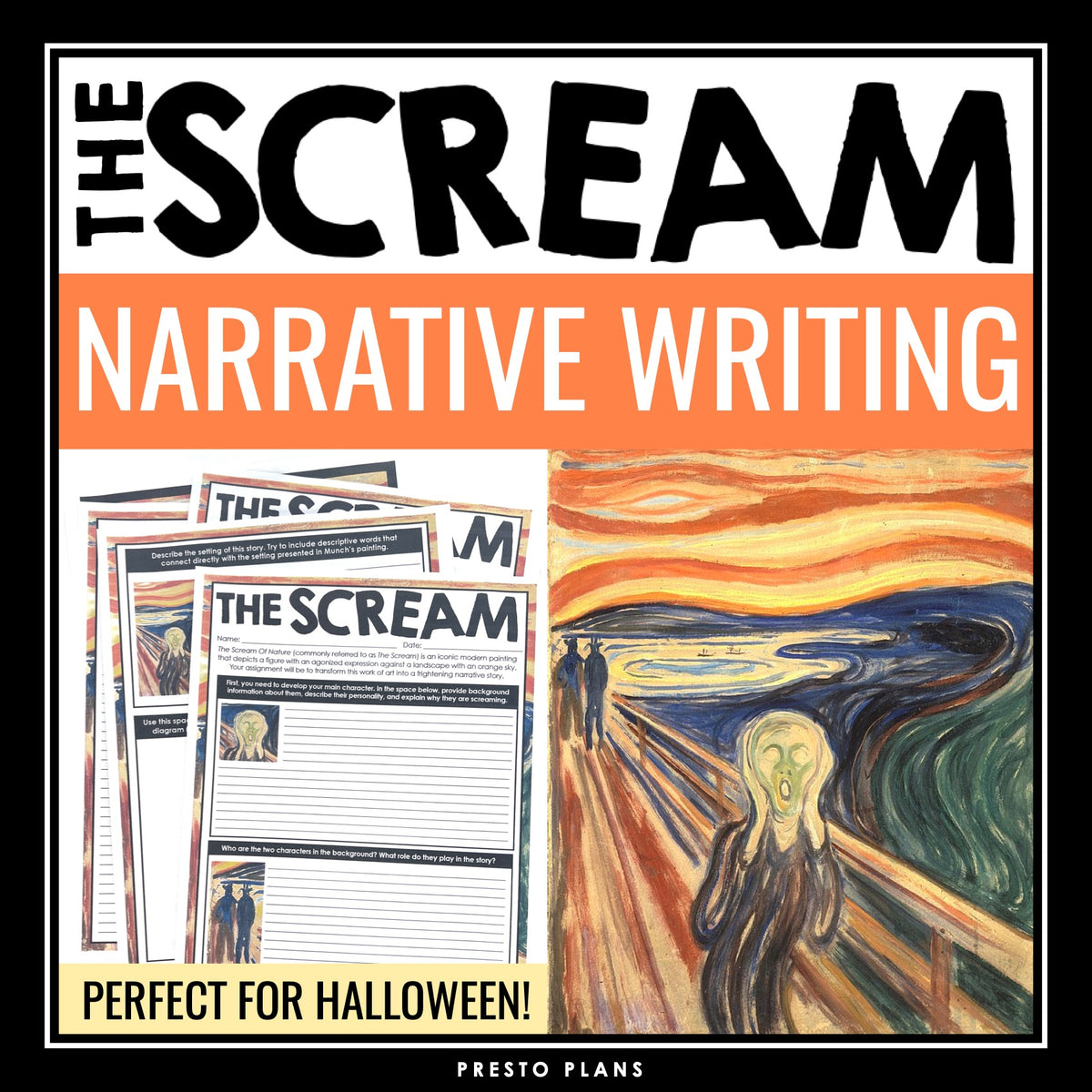 Halloween Writing Activity - Narrative Inspired by The Scream by Edvar ...