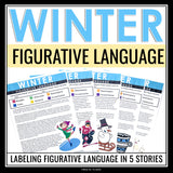 Winter Figurative Language Stories Assignments -  Literary Devices Activity