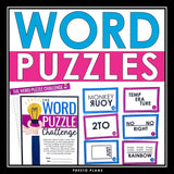 Word Puzzles Brain Teasers - Fun Logic Rebus Puzzles Word Sense Brain Break Game