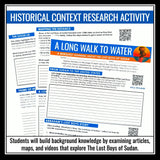 A Long Walk to Water Activity - Lost Boys of Sudan WebQuest Historical Context