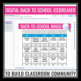 Back to School Activity - Find Someone Who Bingo Icebreaker Digital Game