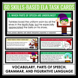Christmas Task Cards - Grammar, Parts of Speech, Vocabulary, Figurative Language