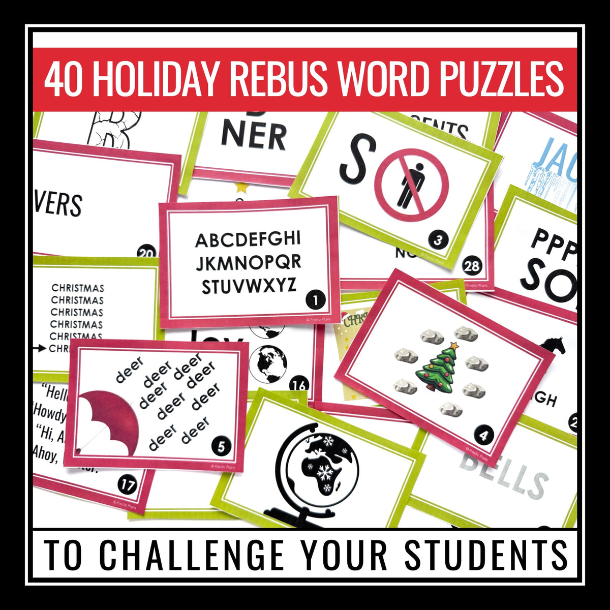 Christmas Word Puzzles Brain Teasers Game - Logic Rebus Word Sense Bra – Presto Plans christmas-word-puzzles-brain-teasers-game-logic-rebus-word-sense-bra-presto-plans