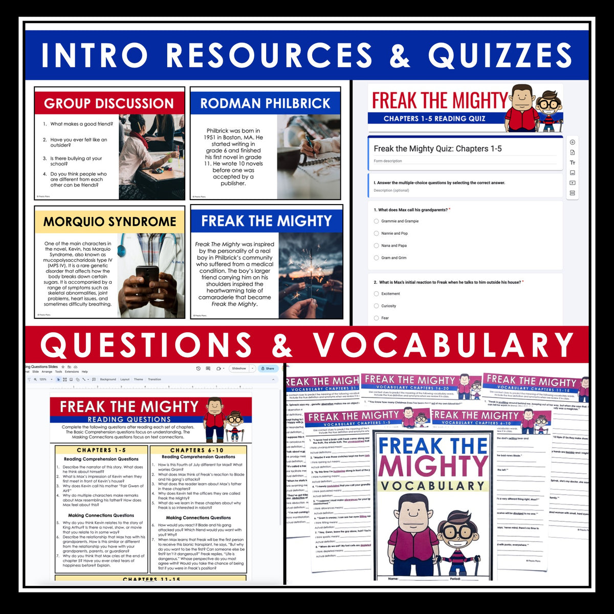 Freak the Mighty Unit Plan - Novel Study Reading Unit - Digital Print ...