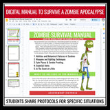 Halloween Writing Assignment - Zombie Survival Manual Halloween Digital Activity