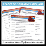 Holes Figurative Language Novel Assignments and Answer Keys - Louis Sachar