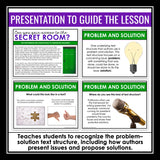 Problem and Solution Text Structure Presentation & Escape Room Reading Activity