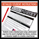 Refugee by Alan Gratz Activity - Writing a Blackout Poem Novel Poetry Assignment