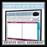 Wonder Character Assignment - Giving Advice to August in R.J. Palacio's Novel