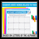 Back to School Activity - Alphabet Introduction Icebreaker First Day Activity