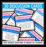Back to School Get To Know You Discussion Task Cards Activity for Middle School