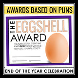 End of the Year Awards - Pun Edition Student Award Certificates Vol 1
