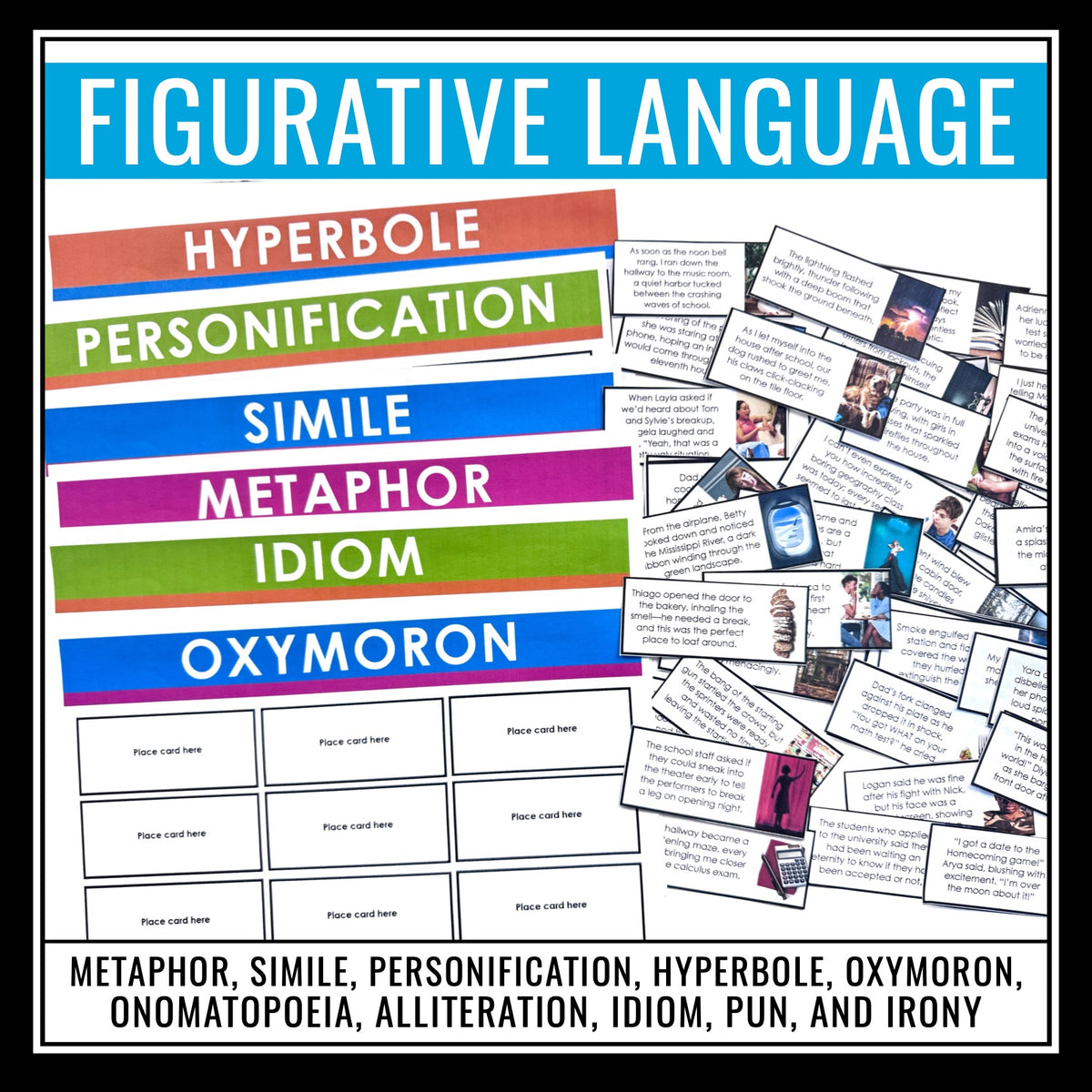 Figurative Language Game Card Sorting Activity - Fun Literary Devices ...