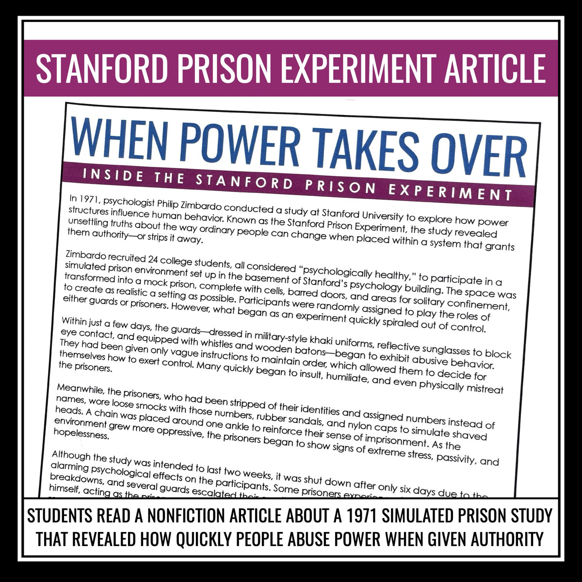 Night by Elie Wiesel - Abuse of Power Activity Slides, Article, and As ...