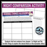 Night by Elie Wiesel Activity - Terrible Things Holocaust Allegory Assignment