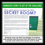 Problem and Solution Text Structure Presentation & Escape Room Reading Activity