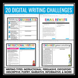 Writing Activities - Persuasive, Narrative, Expository, Descriptive - Digital
