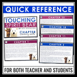 Touching Spirit Bear Summaries - Plot Summary Cards for Ben Mikaelsen's Novel