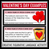 Valentine's Day Figurative Language Activity - Literary Devices Task Cards