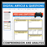 Nonfiction Reading Comprehension Digital Activities - Video Game Competitions