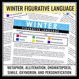 Winter Figurative Language Stories Assignments -  Literary Devices Activity