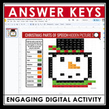 Christmas Parts of Speech Digital Activity - Color Code Hidden Mystery Pictures