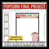 Descriptive Writing Digital Activities - Imagery & Figurative Language Popcorn