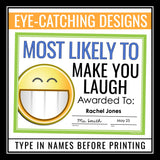 End of the Year Awards - Most Likely To Edition Student Award Certificates Vol 1