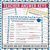 End of the Year Figurative Language Assignments – Literary Devices Activity