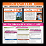 Grammar Bell-Ringers - Weekly Grammar Skills Program Middle & High School ELA
