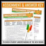 Halloween Idioms Presentation and Assignment - Halloween Expressions Activity