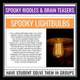 Halloween Riddles and Brain Teasers Activity - Problem-Solving Halloween Games