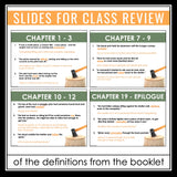 Hatchet Vocabulary Booklet, Presentation, and Answer Key with Definitions