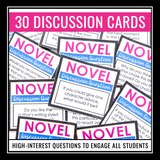 Independent Novel Discussion Questions - Book Club or Literature Circle Activity