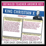 Number the Stars Assignment - King Christian X Nonfiction Article & Questions