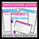 Quote of the Week Posters and Activities - Bulletin Board Display or Bell Ringer