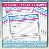 Persuasive Essay Writing - Snowball Writing Collaborative Classroom Activity