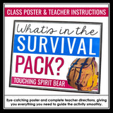 Touching Spirit Bear Activity - Survival Pack Creative Novel Study Assignment