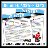 Winter Figurative Language Digital Assignments -  Literary Devices Activity
