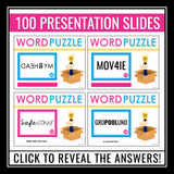 Word Puzzles Brain Teasers - Fun Logic Rebus Puzzles Word Sense Brain Break Game