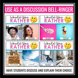 Would You Rather Attendance Questions or Bell Ringers Slides - Back to School