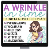 A Wrinkle in Time Unit Plan - Madeleine L'Engle Novel Study Unit - Digital
