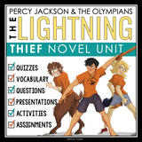 The Lightning Thief Unit Plan - Percy Jackson and the Olympians Novel Study